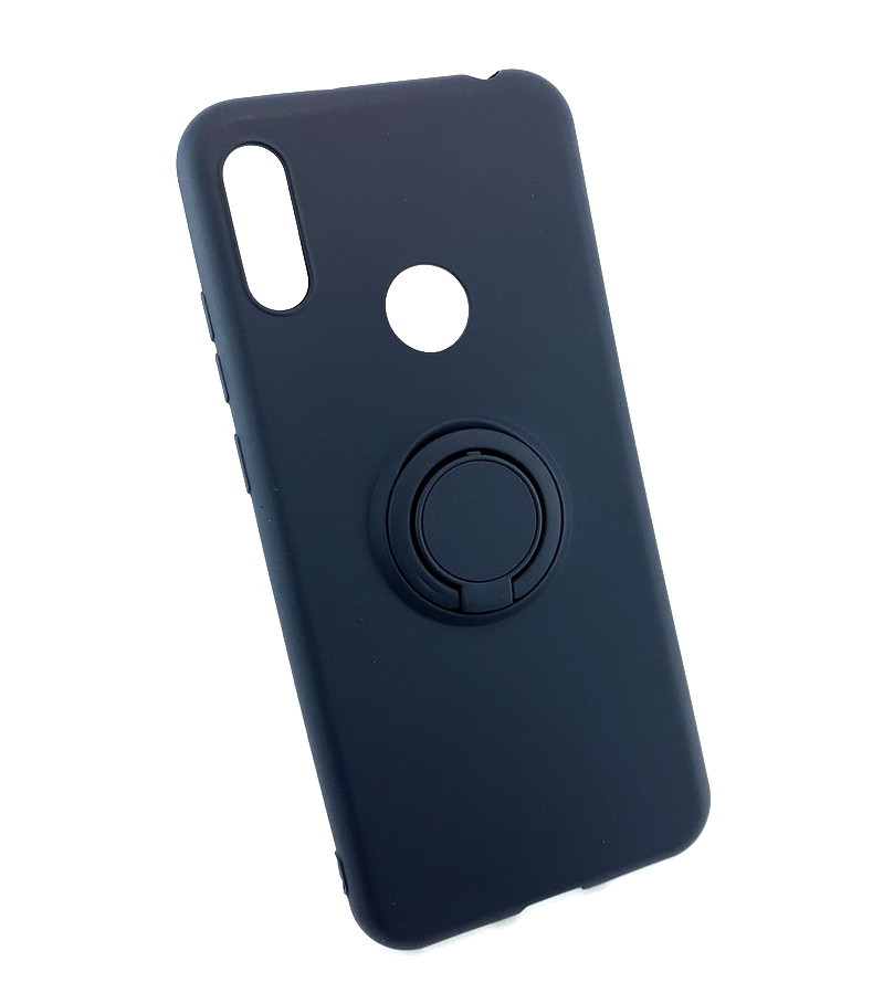 Чохол для Huawei Y6 2019, Y6S накладка з кільцем попсокет силіконовий протиударний синій