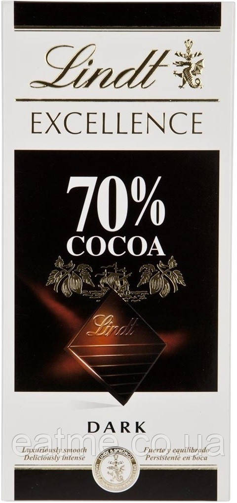 Lindt 70% какао Чорний Швейцарський шоколад 100g