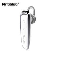Бездротова Bluetooth блютуз гарнітура для смартфона Fineblue FX1 Срібляста