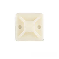 ElectroHouse Майданчик для стягування (хомутів) самоклеючий 25х25 мм білий нейлон