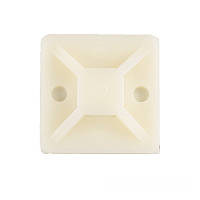 ElectroHouse Майданчик для стягування (хомутів) самоклеючий 40х40 мм білий нейлон