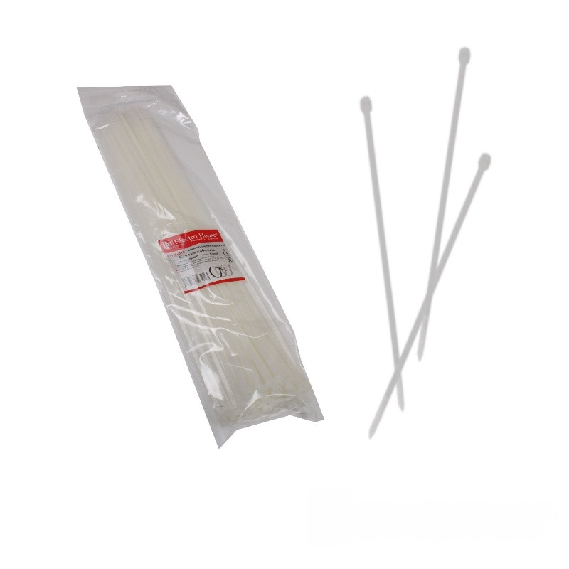 Стяжка кабельна 5х450 мм, 100 шт., білий, фото 1