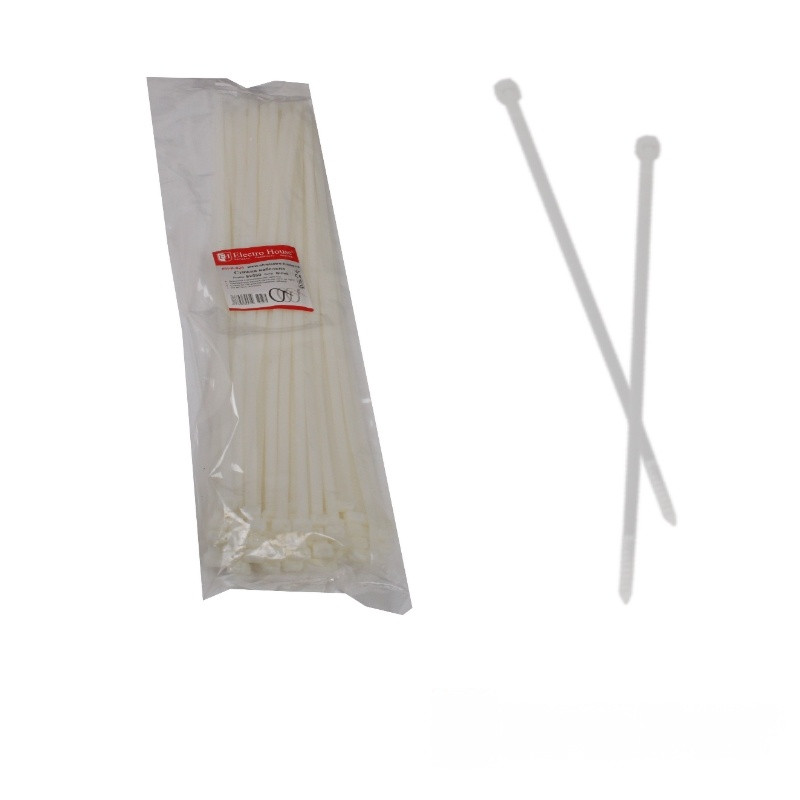 Стяжка кабельна 8х550 мм, 100 шт., білий, фото 1