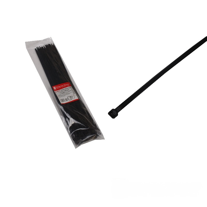 Стяжка кабельна 5х400 мм, 100 шт., чорний, фото 1