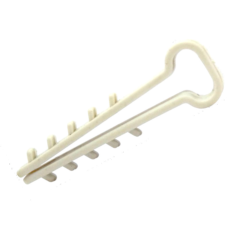 Кріплення монтажне для плоского кабелю 8х5 мм, отвір під дюбель Ø 6 мм, 100 шт., фото 1