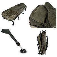 Раскладушка карповая Ranger BED 85 Kingsize Sleep, раскладная рыбацкая кровать со спальным мешком, с подушкой