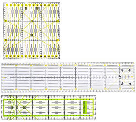 Лінійка для печворку і квілтингу Набір лінійок 3 шт Інструмент лінійки лекала для крою шиття рукоділля