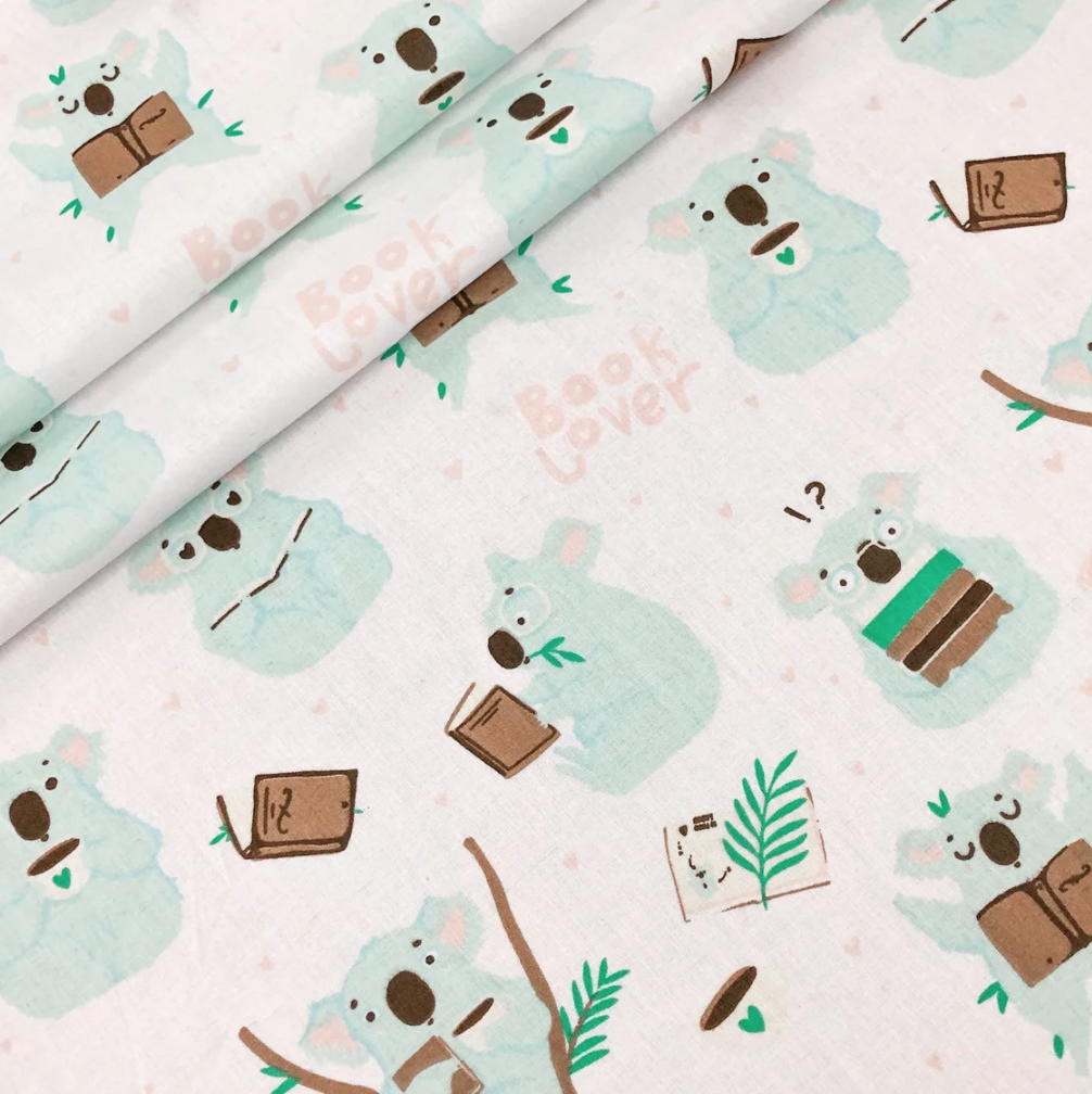 Польська бязь "Коали мятні на білому", фото 1