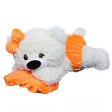 М'яка іграшка ведмедик Малишка 45 см білий з оранжевим, фото 2