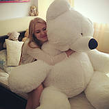М'яка іграшка велика Бублік Аліна Ведмідь білий 180 см із серцем 75см, фото 3