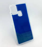 Чехол для Samsung A21s, A217 накладка 3D Aqua Color Sand противоударный силиконовый салатовый синий