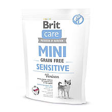 Корм сухий для собак мініатюрних порід з чутливим травленням Brit Care Mini GF Sensitive 400 г (оленина)