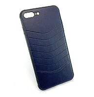 Чехол для iPhone 7 Plus, 8 Plus накладка бампер противоударный под кожу синий