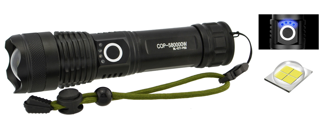 Ручний тактичний ліхтарик COP BL-X71-P50 Black (6987), фото 1