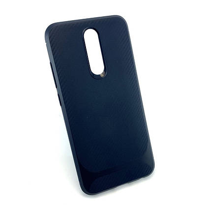 Чохол для Xiaomi Redmi 8 накладка Hoco Carbon силіконовий протиударний синій, фото 1
