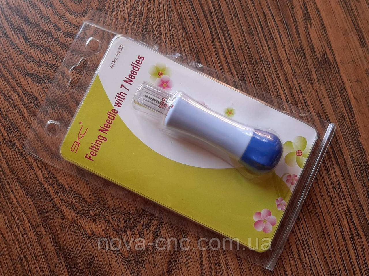 Інструмент для валяння шерсті на 7 голок 10 см Felting Needle with 7 Needles