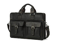 Мужская кожаная сумка портфель Wild Leather (262) черная