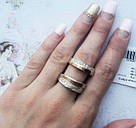 Срібний комплект з розсипом цирконів з позолотою класичний Елен GT, фото 2