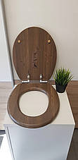 Сидіння для унітаза дерев'яне, стільчик Comfort Wooden — колір волоський горіх, фото 3