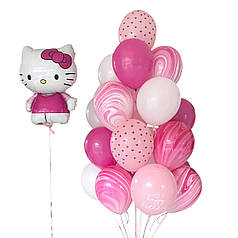 Кульки на день народження дівчинки і фольгована фігура Кітті