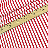 Польська бавовняна тканина "червона смужка на білому", фото 3