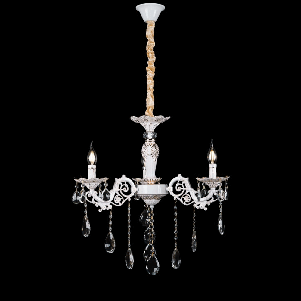 Класична люстра-свічка на 3 лампочки золота патина VL-LQ115/3 (SGD+LWT), фото 1