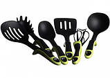 Набір кухонного приладдя Kitche Tools 7 предметів зелений  ⁇  Кухонний набір із підставкою, фото 4