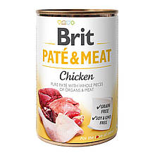 Корм вологий для собак Brit Pate & Meat Chicken 400 г (курка і яловичина)