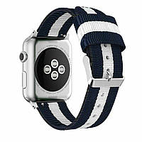 Ремешок UniCase Nylon для Apple Watch 38 / 40 / SE 40 / 41 mm - Blue / White