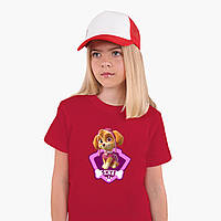 Дитяча футболка для дівчаток Щенячий патруль (PAW Patrol) (25186-1609) Червоний