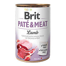 Корм вологий для собак Brit Pate & Meat Lamb 400 г (курка і ягня)