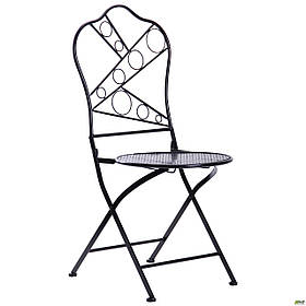 Металевий складаний стілець AMF Антіб чорний для кафе на вулицю в саду
