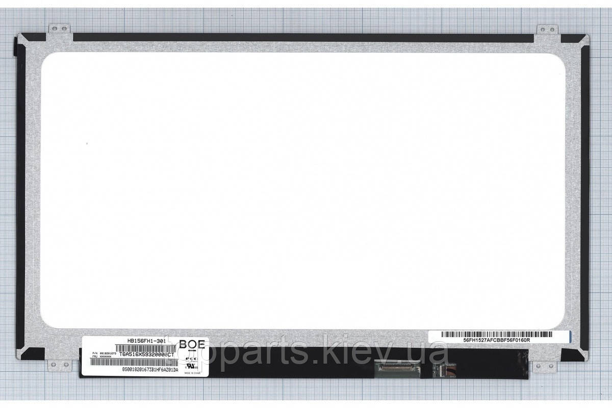 15.6" FHD 1920х1080, BOE HB156FH1-301, 30-pin (eDP, роз'єм знизу праворуч), глянсовий, slim (360мм)