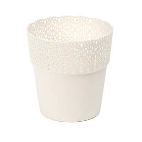 Кашпо ажурне пластикове Ламела Белла КРЕМОВИЙ 11.5 см