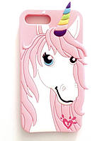 Чехол силиконовый Единорог-Конь для iPhone 6/6S Pink (айфон 6/6с)