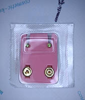 Сережки міні S, завальцьовані золото, камінь хризаліт, M208Y Studex для вух, пусети, медичні