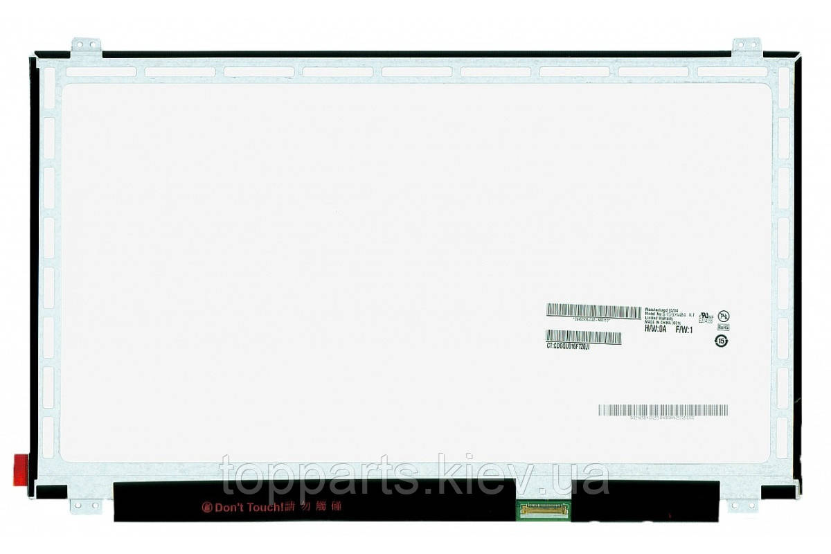 15.6" HD 1366x768, AUO B156XW04 V. 7 (grade A-), 30-pin (eDP, роз'єм знизу праворуч), глянсовий, slim