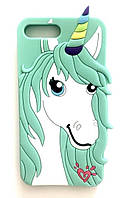 Чехол силиконовый Единорог-Конь для iPhone X/Xs Mint (айфон х/хс)