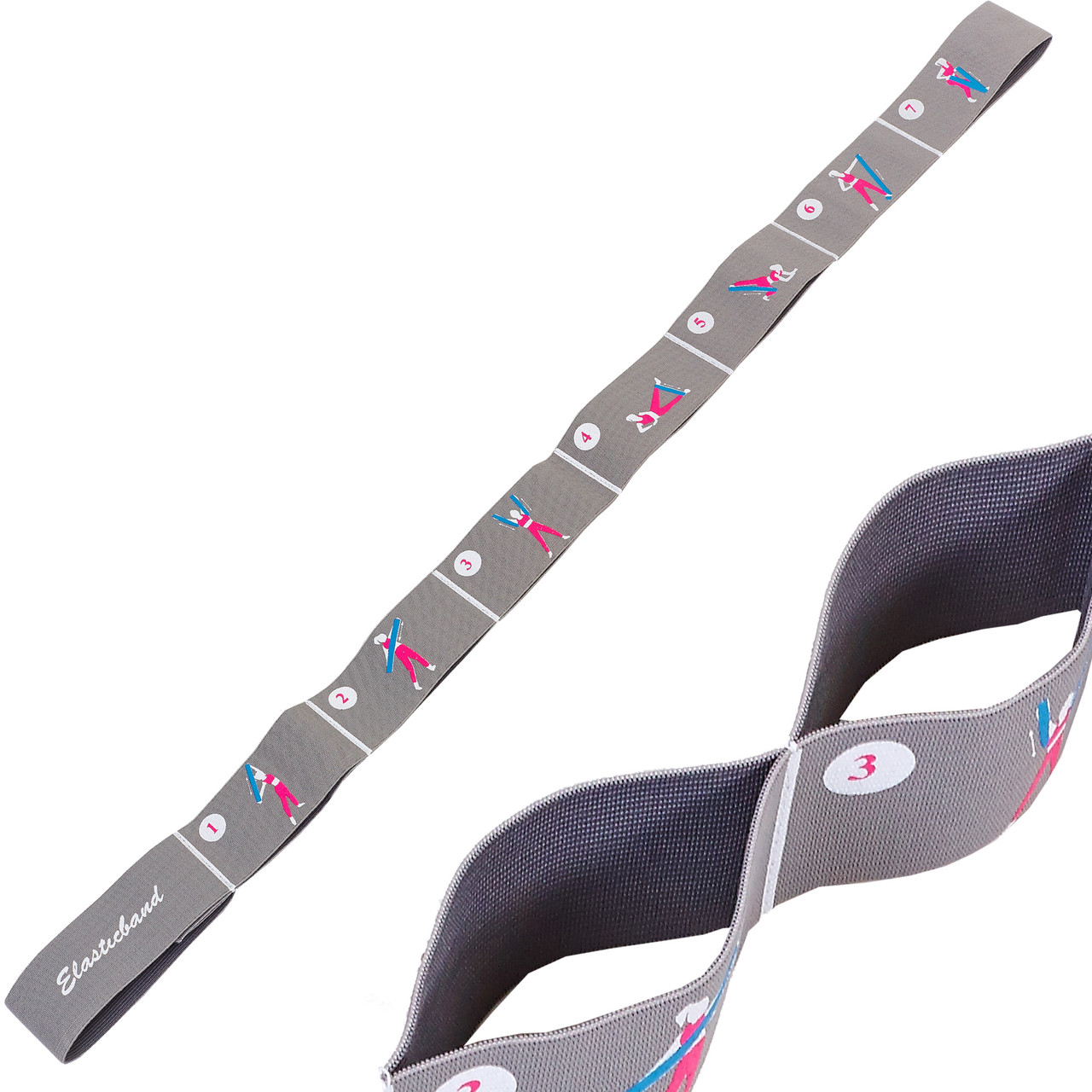 Стрічковий еспандер (еластична стрічка) Record Elastiband FI-6344 Grey-Pink, фото 1