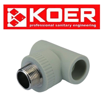 ТРІЙНИК З ЗОВНІШНЬОЮ РІЗЬБОЮ 20×1/2M×20 K0108.PRO Koer (Чехія)