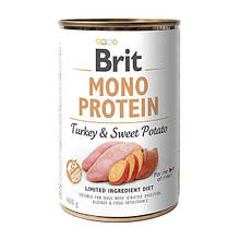 Корм вологий для собак Brit Mono Protein Turkey & Sweet Potato 400 г (індичка і батату)