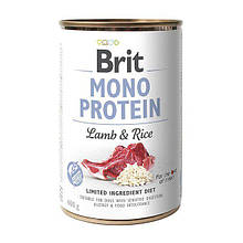 Корм вологий для собак Brit Mono Protein Lamb & Rice 400 г (ягня і темний рис)