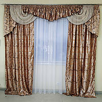 Штори з ламбрекеном Бароко. Колір — Карамельний