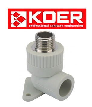 Кут інсталяційний з зовнішньою різьбою 20×1/2F K0124.PRO Koer (Чехія)