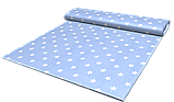 Комплект штор 2 шт. з натуральної бавовняної турецької тканини DUCK з білими зірками на блакитному тлі 463v5, фото 3