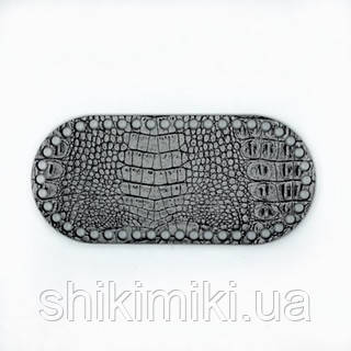 Дно для сумки овальное удлиненноеиз фанеры+экокожи , 22*10, цвет Crocodile Silver