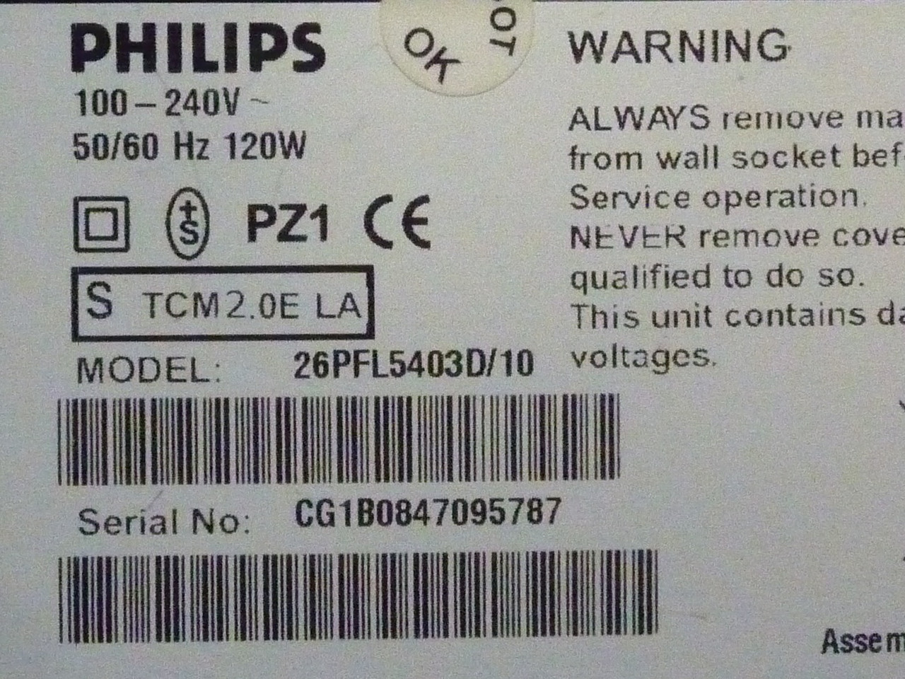 Інвертор VIT7007350.50 REV:3, блок живлення 40-1PL37C-PWF1XG від LCD TV Philips 26PFL5403D/10