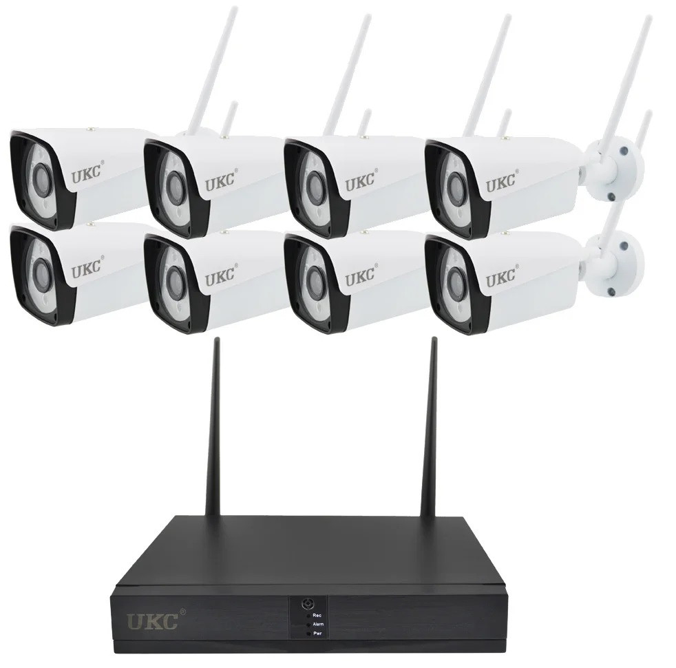 Комплект відеоспостереження UKC 6678 DVR KIT Wi-Fi 8 камер White (2_009302)