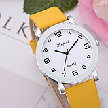 Жіночий наручний годинник Lvpai 80614-8 з жовтим ремінцем, фото 2