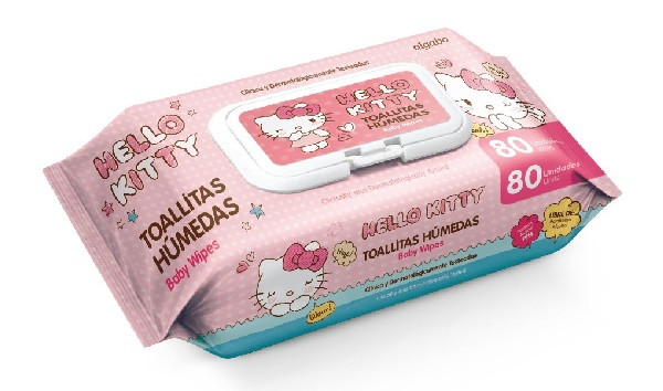 Hello Kitty серветки вологі з клапаном, 80 шт.